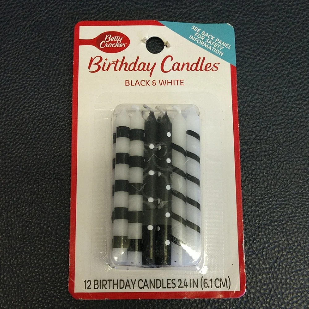 Betty Crocker Black and White Cake Candles Party Supplies